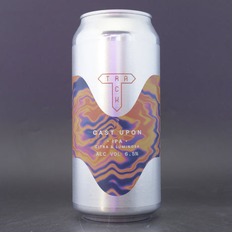 This is a can of Track - Cast Upon - 6.5% (440ml). It is a IPA craft beer available to buy from Ghost Whale, voted London's best craft beer shop.