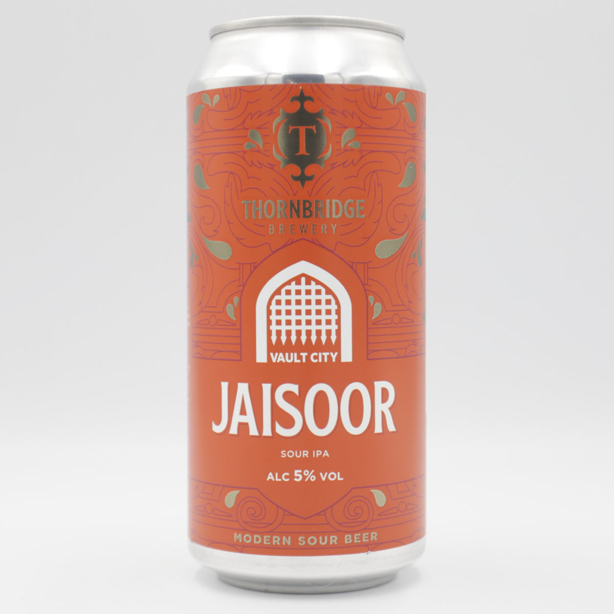 This is a can of Vault City / Thornbridge - Jaisoor - 5% (440ml). It is a Sour craft beer available to buy from Ghost Whale, voted London's best craft beer shop.