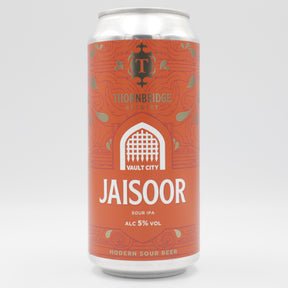 This is a can of Vault City / Thornbridge - Jaisoor - 5% (440ml). It is a Sour craft beer available to buy from Ghost Whale, voted London's best craft beer shop.