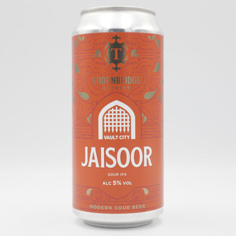 This is a can of Vault City / Thornbridge - Jaisoor - 5% (440ml). It is a Sour craft beer available to buy from Ghost Whale, voted London's best craft beer shop.