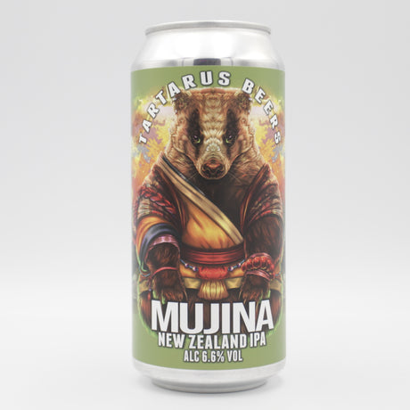 This is a can of Tartarus - Mujina - 6.6% (440ml). It is a IPA craft beer available to buy from Ghost Whale, voted London's best craft beer shop.