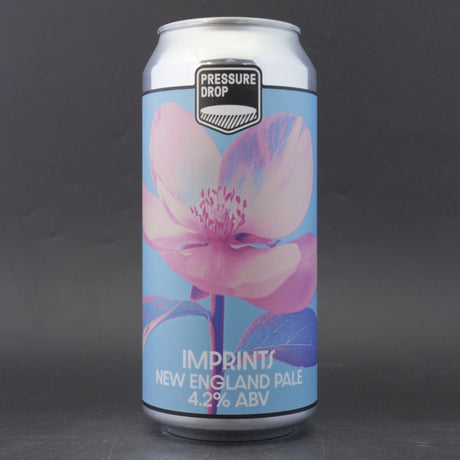 This is a can of Pressure Drop - Imprints - 4.2% (440ml). It is a Pale Ale craft beer available to buy from Ghost Whale, voted London's best craft beer shop.