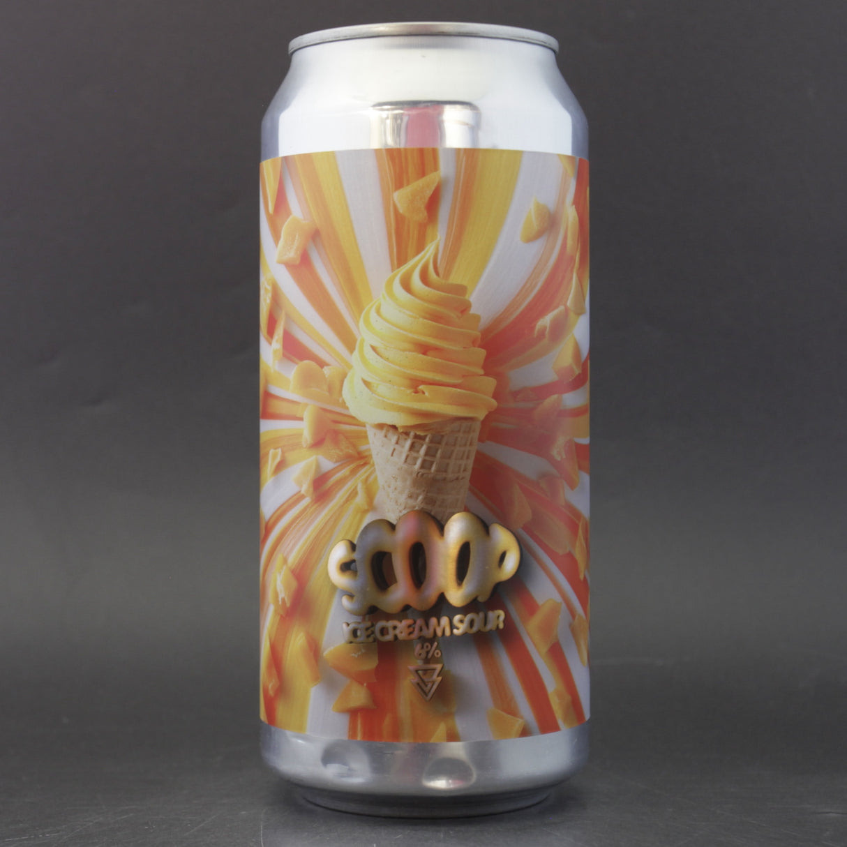 This is a can of Azvex - Scoop: Mango Lassi  - 6% (440ml). It is a Sour craft beer available to buy from Ghost Whale, voted London's best craft beer shop.