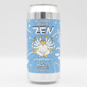 This is a can of Bluntrock - Zen - 0.5% (440ml). It is a Pale Ale craft beer available to buy from Ghost Whale, voted London's best craft beer shop.