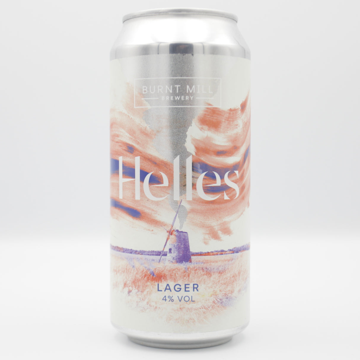 This is a can of Burnt Mill - Helles - 4% (440ml). It is a Lager / Pilsner / Kölsch craft beer available to buy from Ghost Whale, voted London's best craft beer shop.