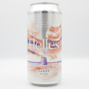 This is a can of Burnt Mill - Helles - 4% (440ml). It is a Lager / Pilsner / Kölsch craft beer available to buy from Ghost Whale, voted London's best craft beer shop.