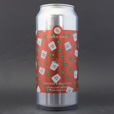 This is a can of Other Half - Chicken & Broccoli - 7.5% (473ml). It is a IPA craft beer available to buy from Ghost Whale, voted London's best craft beer shop.