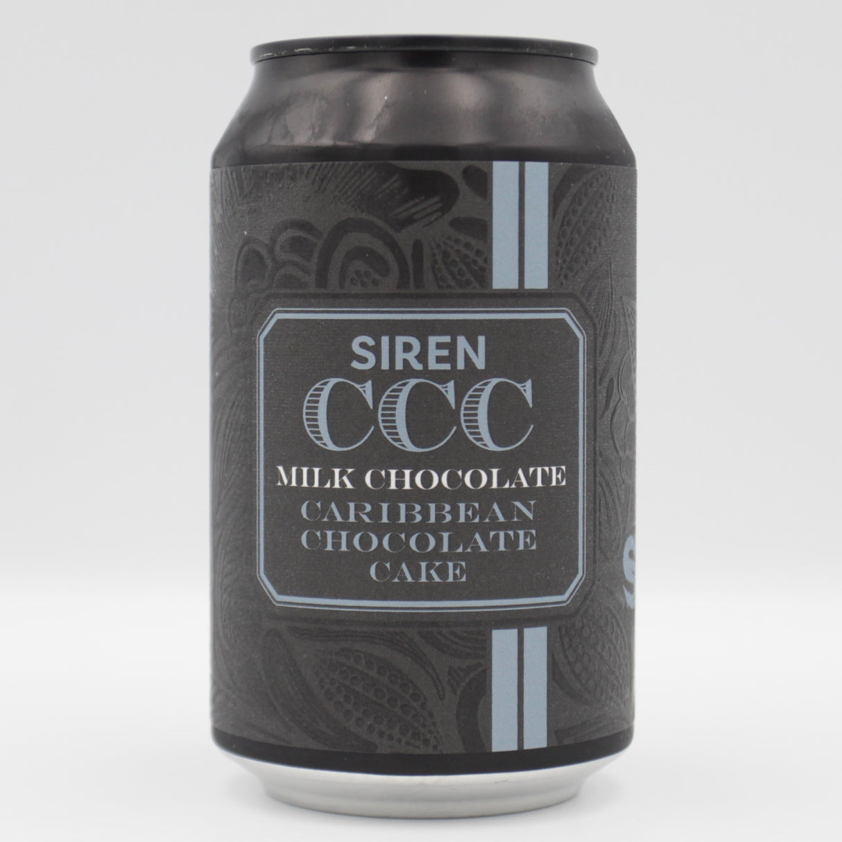 This is a can of Siren - Milk Chocolate Caribbean Chocolate Cake - 7.4% (330ml). It is a Stout / Porter craft beer available to buy from Ghost Whale, voted London's best craft beer shop.