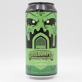 This is a can of Vault City - Gosebumps 2: Return of the (S)lime - 4.5% (440ml). It is a Sour craft beer available to buy from Ghost Whale, voted London's best craft beer shop.