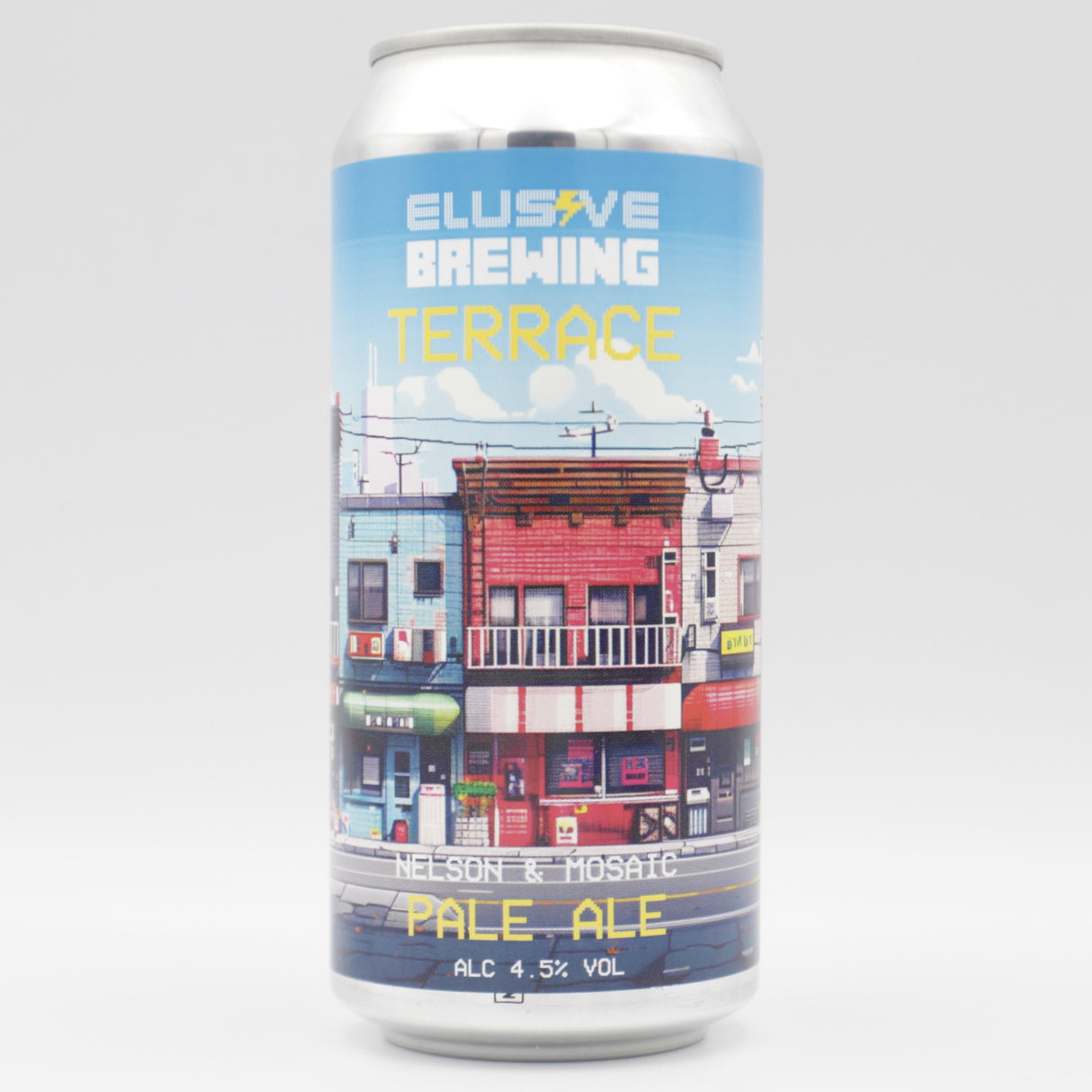 This is a can of Elusive Brewing - Terrace - 4.5% (440ml). It is a Pale Ale craft beer available to buy from Ghost Whale, voted London's best craft beer shop.