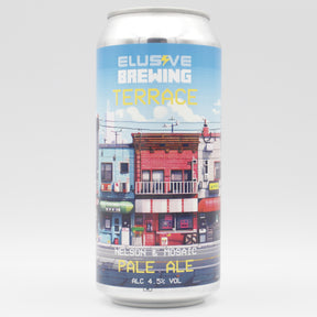 This is a can of Elusive Brewing - Terrace - 4.5% (440ml). It is a Pale Ale craft beer available to buy from Ghost Whale, voted London's best craft beer shop.