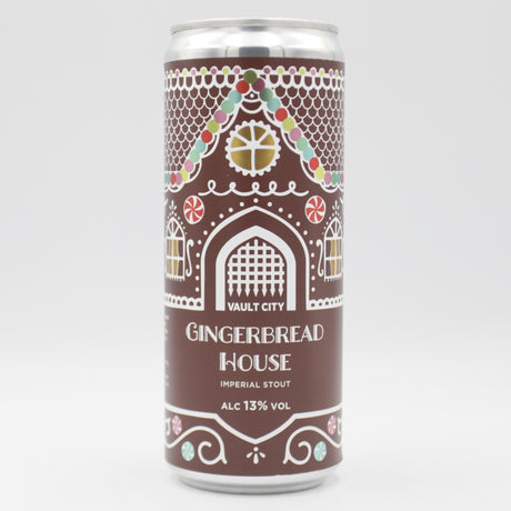 This is a can of Vault City - Gingerbread House - 13% (330ml). It is a Imperial Stout / Porter craft beer available to buy from Ghost Whale, voted London's best craft beer shop.