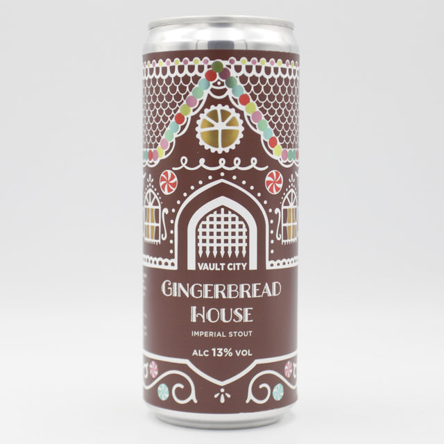 This is a can of Vault City - Gingerbread House - 13% (330ml). It is a Imperial Stout / Porter craft beer available to buy from Ghost Whale, voted London's best craft beer shop.