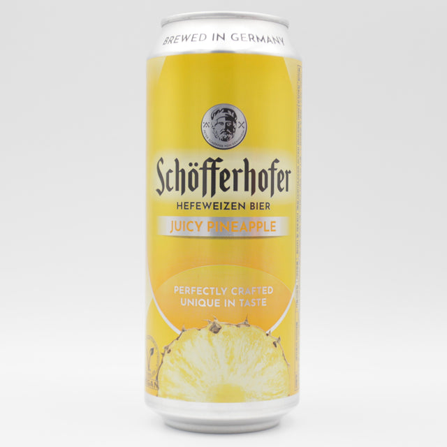 This is a can of Schöfferhofer - Pineapple Radler - 2.5% (500ml). It is a Radler craft beer available to buy from Ghost Whale, voted London's best craft beer shop.