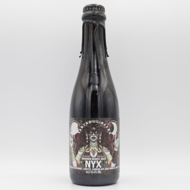 This is a bottle of Tartarus - Bourbon BA Nyx - 13.4% (375ml). It is a Imperial Stout / Porter craft beer available to buy from Ghost Whale, voted London's best craft beer shop.