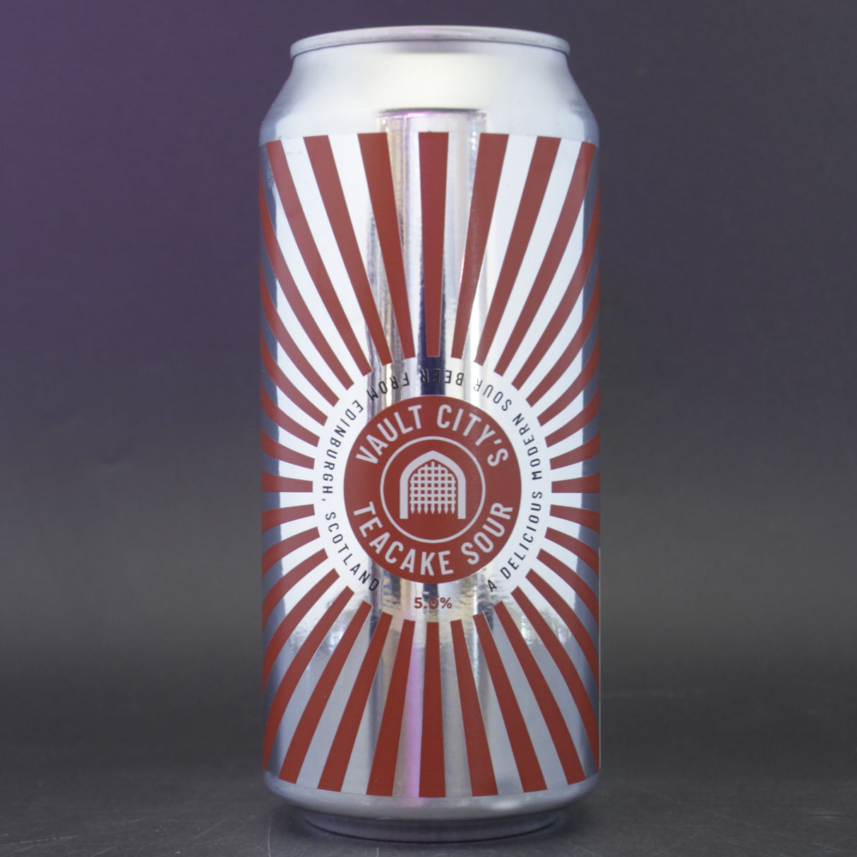 This is a can of Vault City - Teacake Sour - 5% (440ml). It is a Sour craft beer available to buy from Ghost Whale, voted London's best craft beer shop.