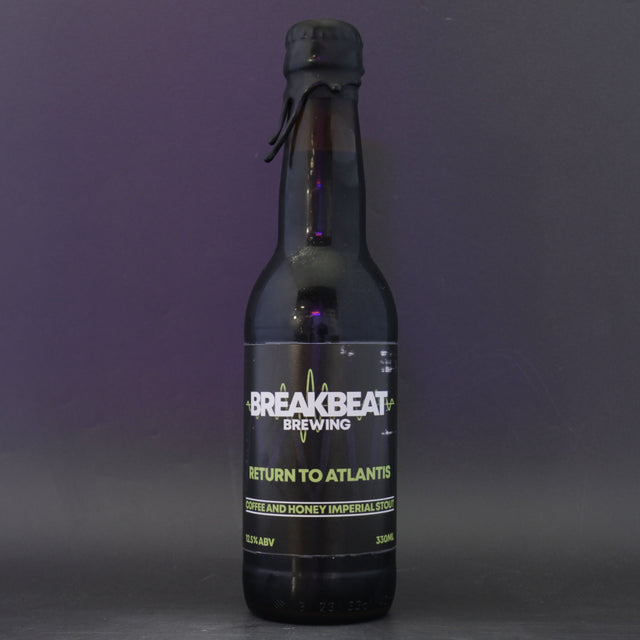 This is a bottle of Breakbeat - Return To Atlantis - 12.5% (330ml). It is a Imperial Stout / Porter craft beer available to buy from Ghost Whale, voted London's best craft beer shop.