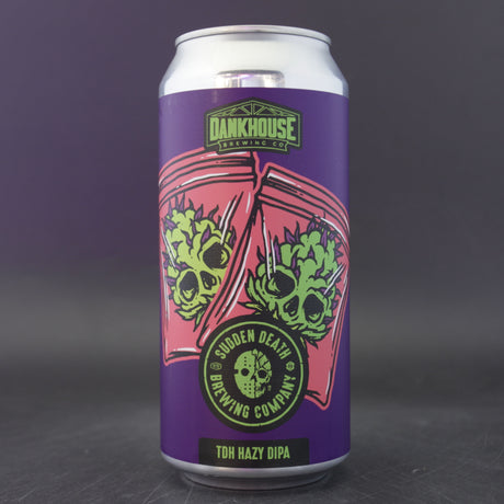 This is a can of Sudden Death / DankHouse - Smokin' In O'hio - 8% (440ml). It is a Double IPA craft beer available to buy from Ghost Whale, voted London's best craft beer shop.