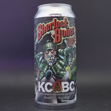 This is a can of KCBC - Sherlock Bones - 7.2% (473ml). It is a IPA craft beer available to buy from Ghost Whale, voted London's best craft beer shop.