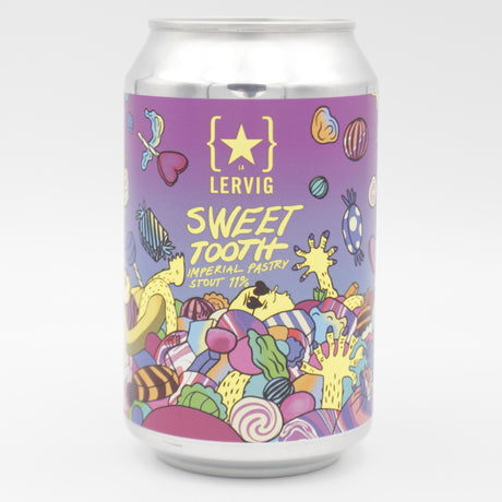 This is a can of Lervig - Sweet Tooth - 11% (330ml). It is a Imperial Stout / Porter craft beer available to buy from Ghost Whale, voted London's best craft beer shop.