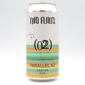 This is a can of Two Flints - Parallel #2 - 6.5% (440ml). It is a IPA craft beer available to buy from Ghost Whale, voted London's best craft beer shop.