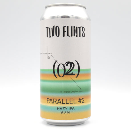 This is a can of Two Flints - Parallel #2 - 6.5% (440ml). It is a IPA craft beer available to buy from Ghost Whale, voted London's best craft beer shop.