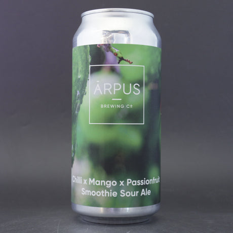 This is a can of Arpus Brewing Co - Chilli x Mango x Passionfruit Smoothie Sour - 5% (440ml). It is a Sour craft beer available to buy from Ghost Whale, voted London's best craft beer shop.