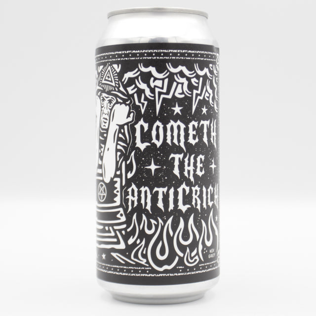 This is a can of Black Iris - Cometh The Anticrich - 3.9% (440ml). It is a Pale Ale craft beer available to buy from Ghost Whale, voted London's best craft beer shop.