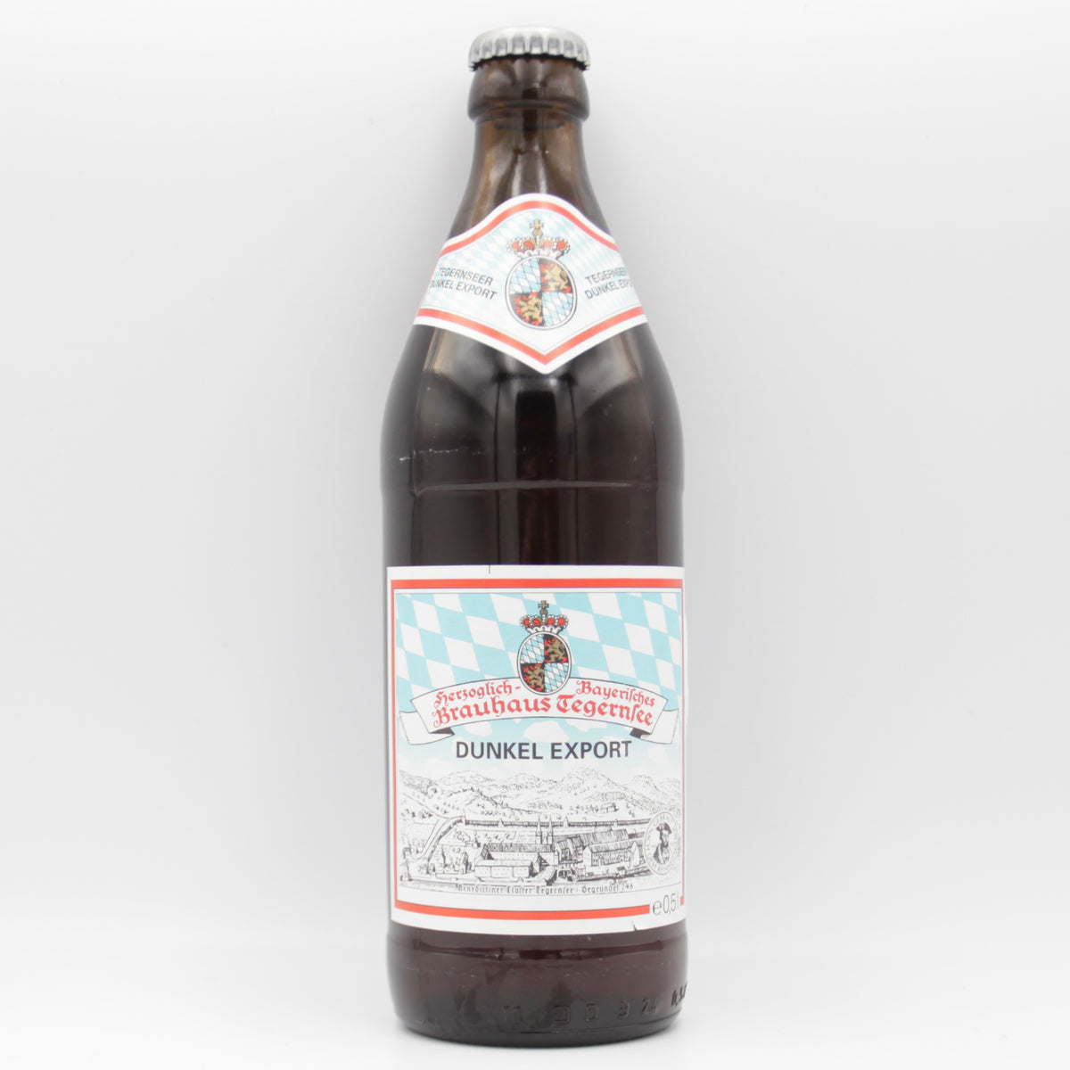 This is a bottle of Tegernseer - Dunkel - 5% (500ml). It is a Lager / Pilsner / Kölsch craft beer available to buy from Ghost Whale, voted London's best craft beer shop.
