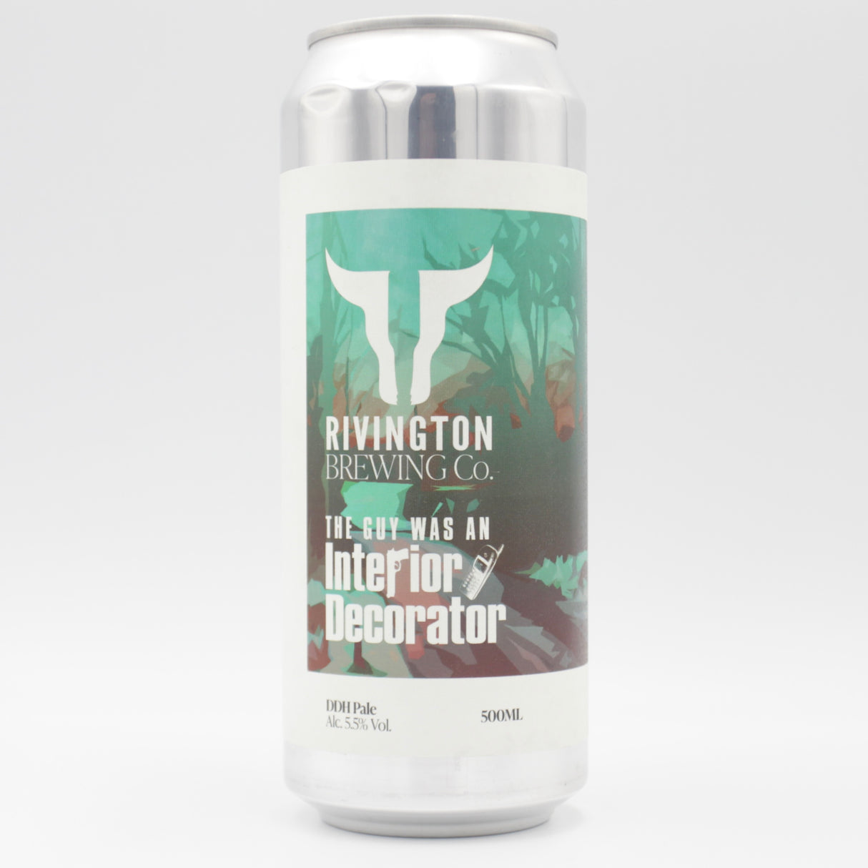 This is a can of Rivington - The Guy Was An Interior Decorator - 5.5% (500ml). It is a Pale Ale craft beer available to buy from Ghost Whale, voted London's best craft beer shop.