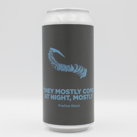 This is a can of Pomona Island / Amundsen - They Mostly Come at Night, Mostly - 6.5% (440ml). It is a Stout / Porter craft beer available to buy from Ghost Whale, voted London's best craft beer shop.