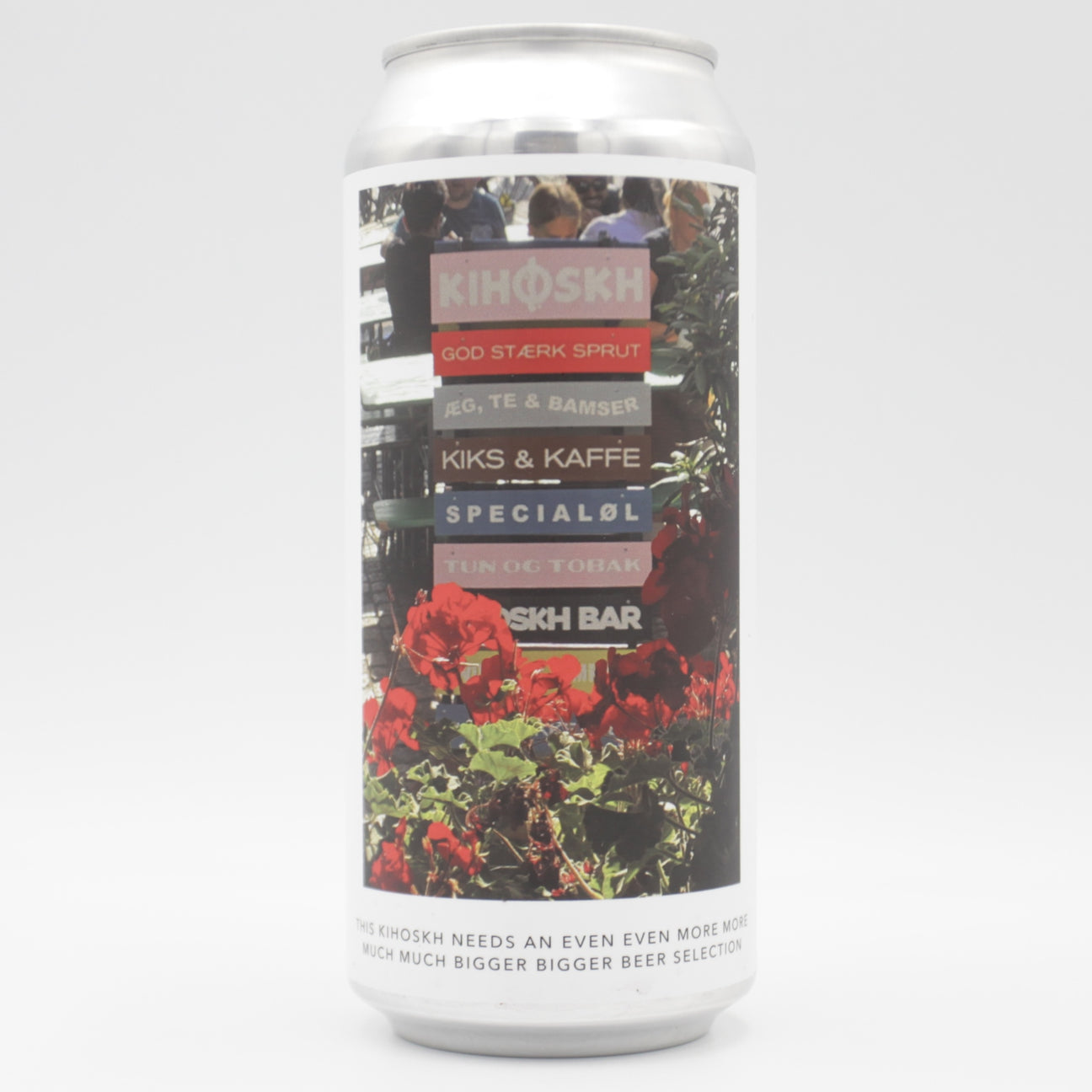 This is a can of Evil Twin - This Kihoskh Needs An Even Even More More Much Much Bigger Bigger Beer Selection - 7% (473ml). It is a Sour craft beer available to buy from Ghost Whale, voted London's best craft beer shop.
