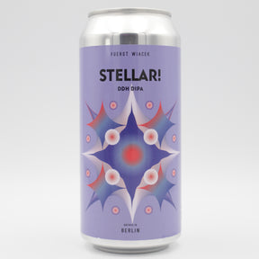 This is a can of Fuerst Wiacek / Third Moon - Stellar! - 8% (440ml). It is a Double IPA craft beer available to buy from Ghost Whale, voted London's best craft beer shop.