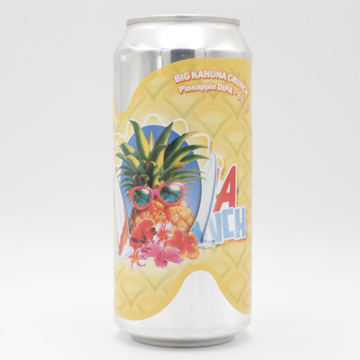 This is a can of Sureshot - Big Kahuna Crunch - 8% (440ml). It is a Double IPA craft beer available to buy from Ghost Whale, voted London's best craft beer shop.