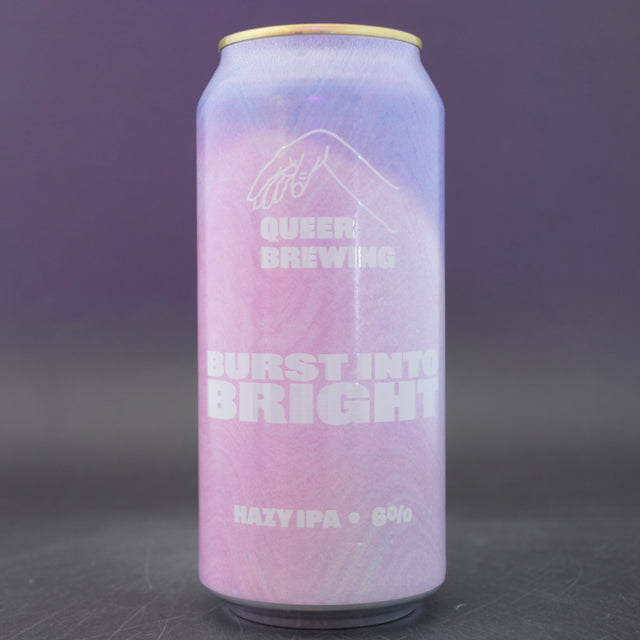 This is a can of Queer Brewing - Burst Into Bright - 6% (440ml). It is a IPA craft beer available to buy from Ghost Whale, voted London's best craft beer shop.