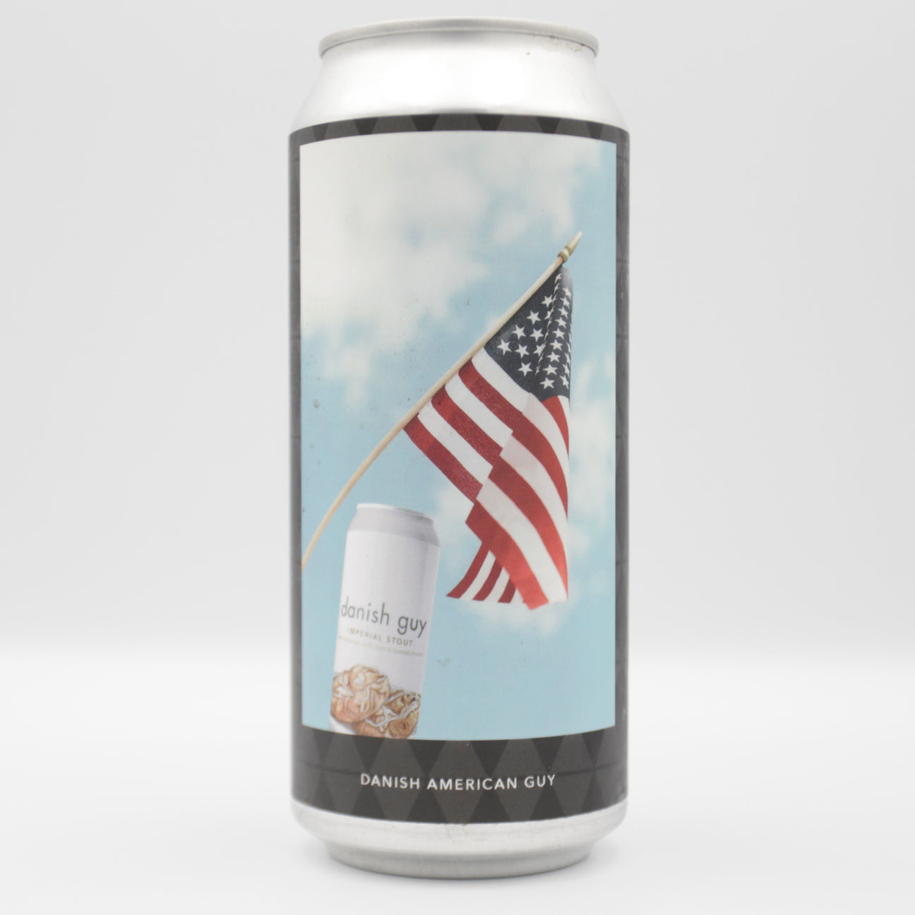 This is a can of Evil Twin / Trillium - Danish American Guy - 14.15% (473ml). It is a Imperial Stout / Porter craft beer available to buy from Ghost Whale, voted London's best craft beer shop.