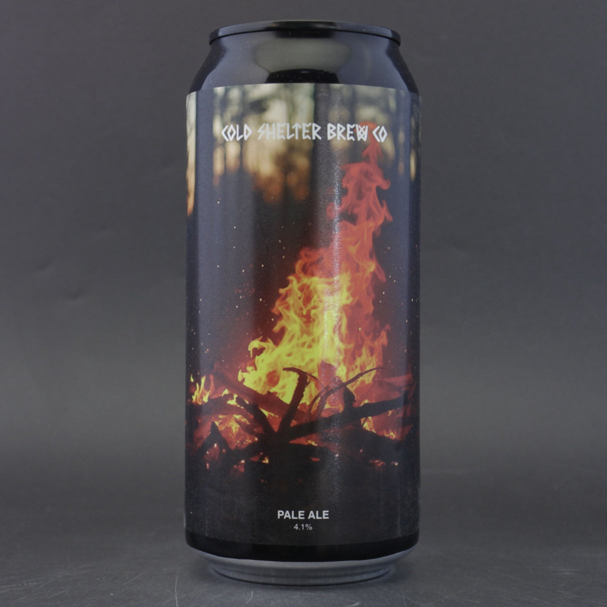 This is a can of Cold Shelter - Let The Dead Wood Burn - 4.1% (440ml). It is a Pale Ale craft beer available to buy from Ghost Whale, voted London's best craft beer shop.