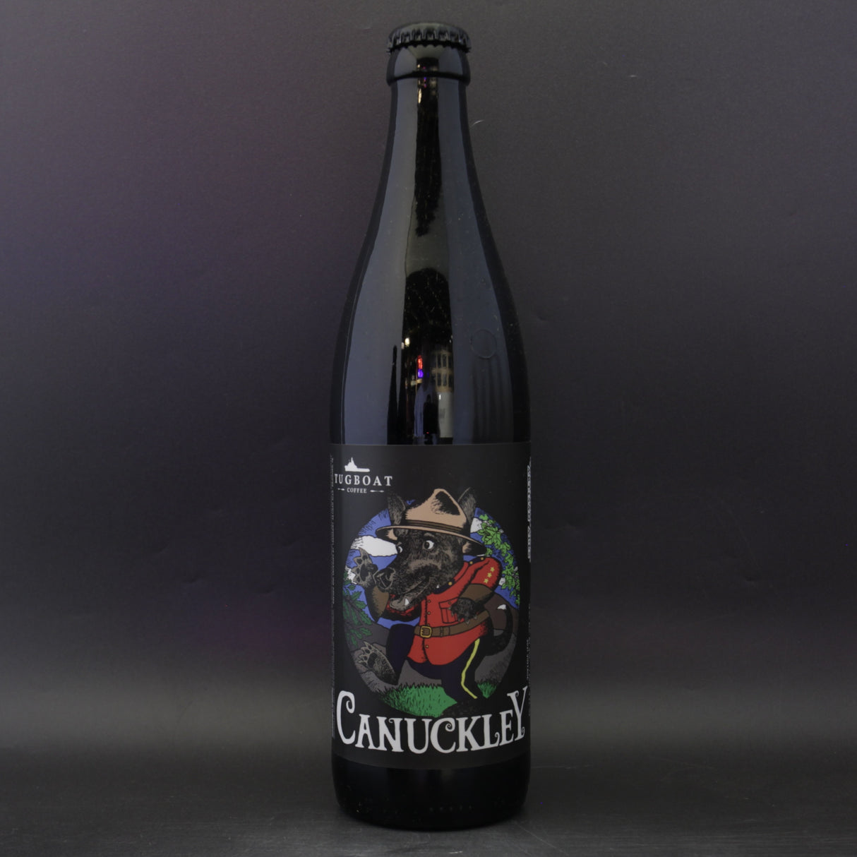 This is a bottle of Transient - Canuckley - 14.5% (500ml). It is a Imperial Stout / Porter craft beer available to buy from Ghost Whale, voted London's best craft beer shop.