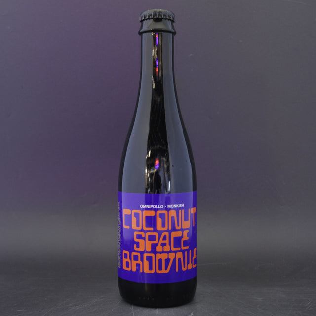 This is a bottle of Omnipollo / Monkish - Coconut Space Brownie (Church Edition) - 10.5% (375ml). It is a Imperial Stout / Porter craft beer available to buy from Ghost Whale, voted London's best craft beer shop.