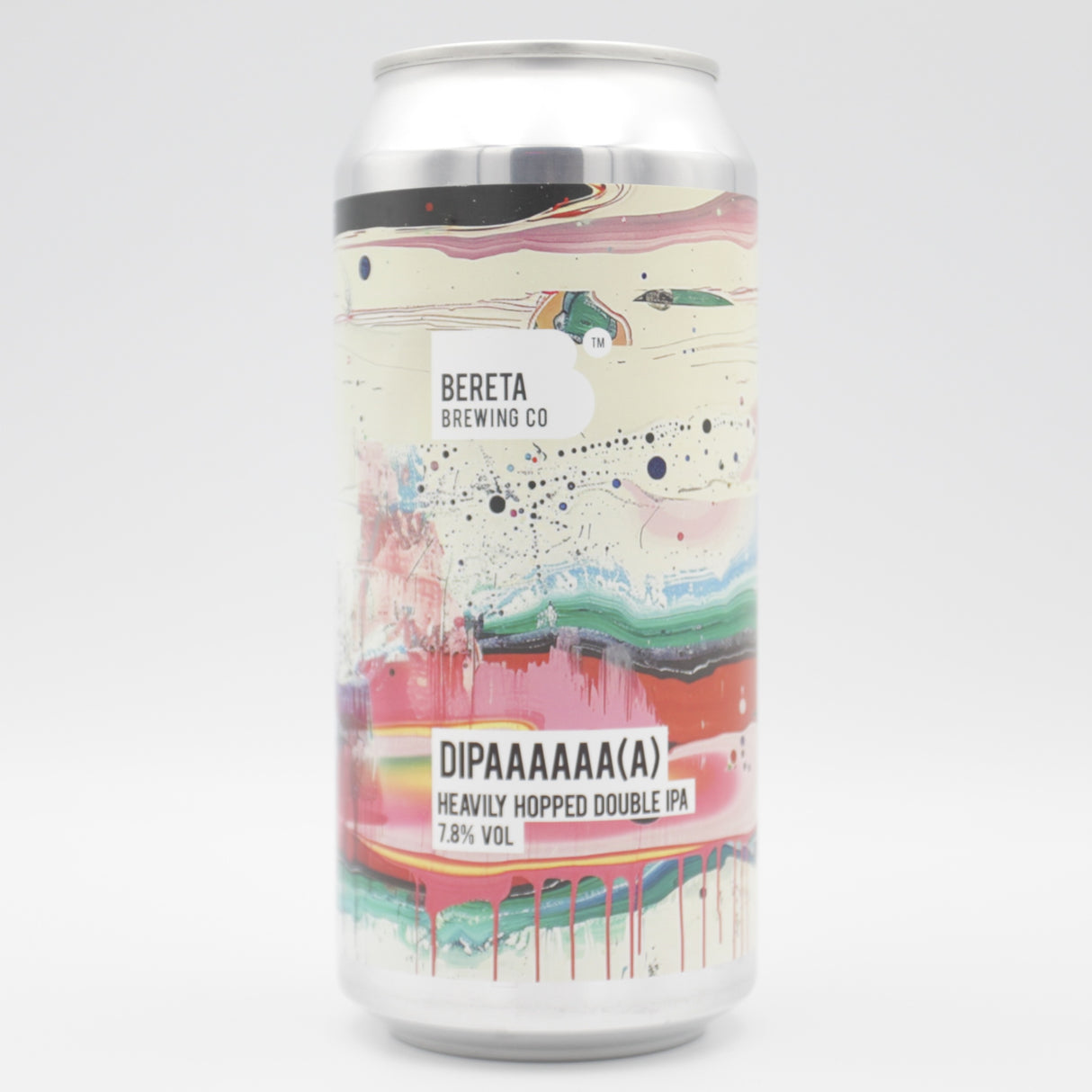 This is a can of Bereta Brewing Co. - DIPAAAAAA(A) - 7.8% (440ml). It is a Double IPA craft beer available to buy from Ghost Whale, voted London's best craft beer shop.