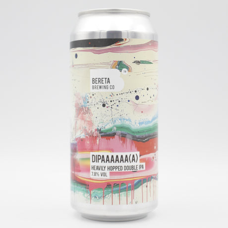 This is a can of Bereta Brewing Co. - DIPAAAAAA(A) - 7.8% (440ml). It is a Double IPA craft beer available to buy from Ghost Whale, voted London's best craft beer shop.