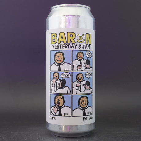 This is a can of Baron - Yesterday's Jam - 3.4% (500ml). It is a Pale Ale craft beer available to buy from Ghost Whale, voted London's best craft beer shop.