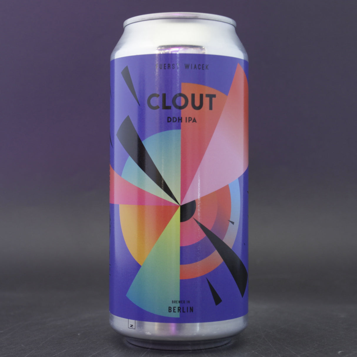 This is a can of Fuerst Wiacek - Clout - 6.8% (440ml). It is a Double IPA craft beer available to buy from Ghost Whale, voted London's best craft beer shop.