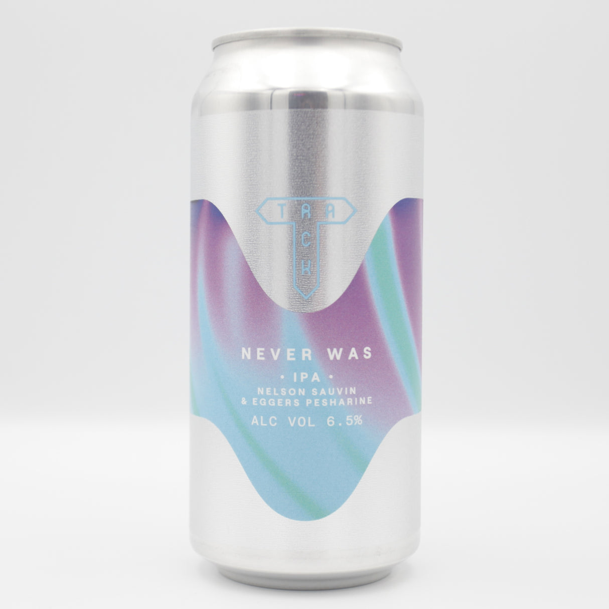 This is a can of Track - Never Was - 6.5% (440ml). It is a IPA craft beer available to buy from Ghost Whale, voted London's best craft beer shop.