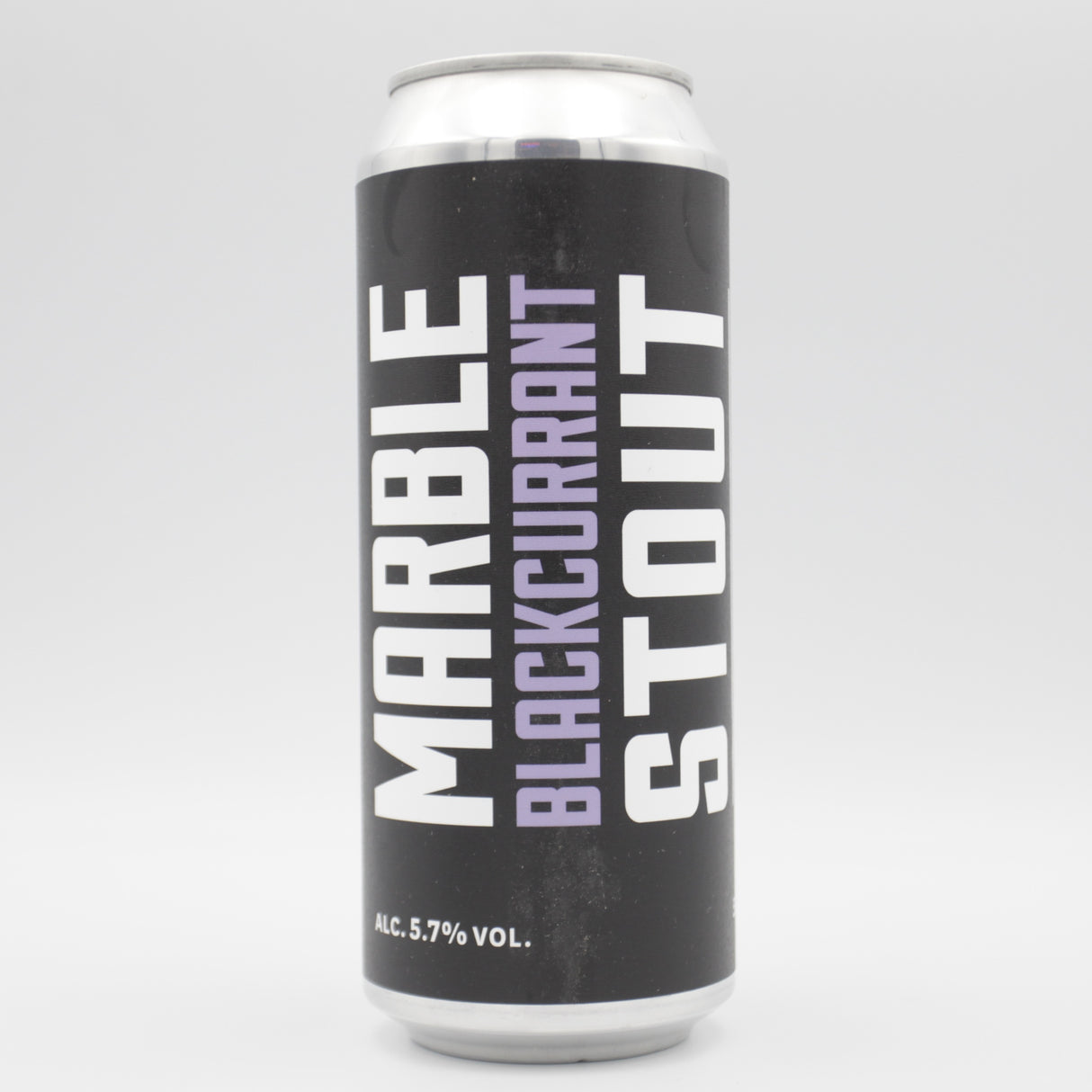 This is a can of Marble Beers - Marble Blackcurrant Stout - 5.7% (500ml). It is a Stout / Porter craft beer available to buy from Ghost Whale, voted London's best craft beer shop.