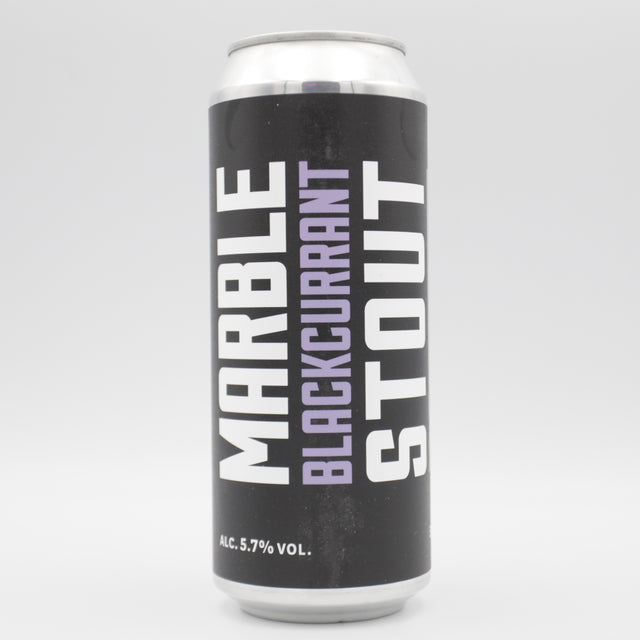 This is a can of Marble Beers - Marble Blackcurrant Stout - 5.7% (500ml). It is a Stout / Porter craft beer available to buy from Ghost Whale, voted London's best craft beer shop.