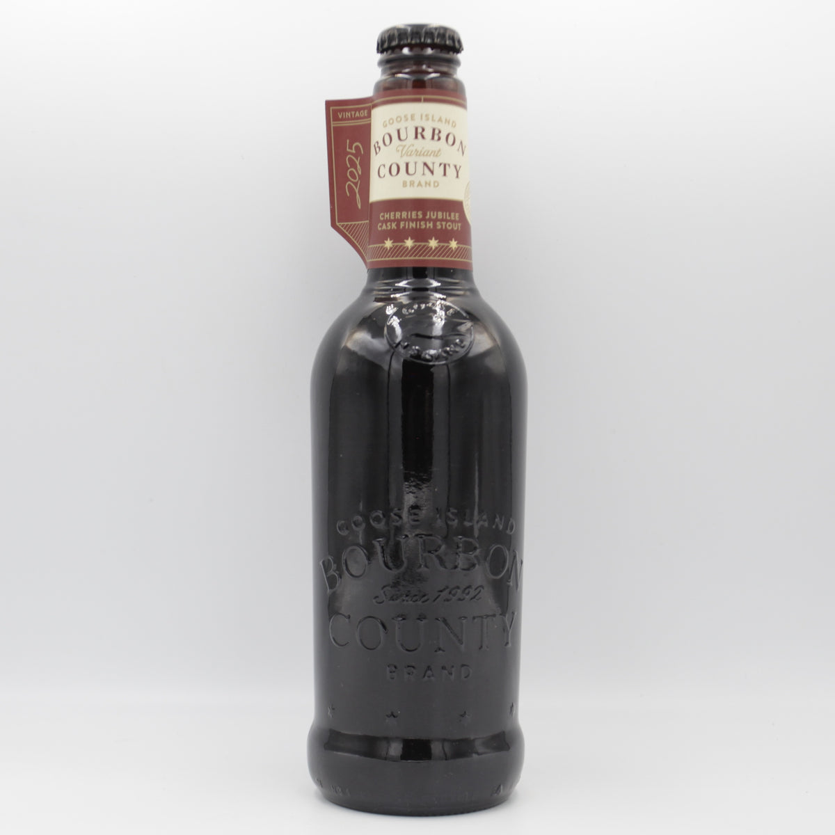 This is a bottle of Goose Island - Bourbon County Brand Cherries Jubilee Stout (2025) - 14.5% (500ml). It is a Imperial Stout / Porter craft beer available to buy from Ghost Whale, voted London's best craft beer shop.