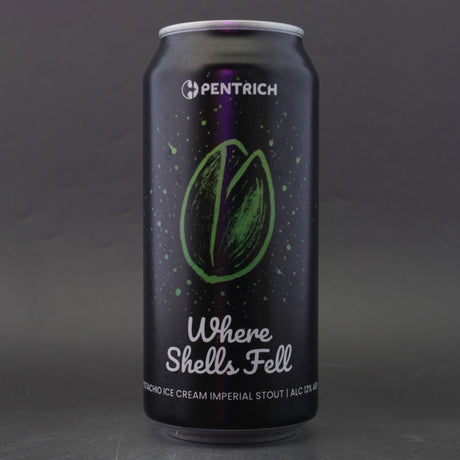This is a can of Pentrich - Where Shells Fell - 12% (440ml). It is a Imperial Stout / Porter craft beer available to buy from Ghost Whale, voted London's best craft beer shop.