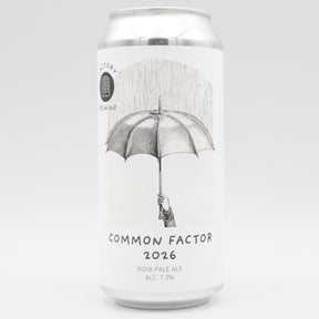 This is a can of Factory Brewing / Track / Polly's / Two Flints / Rivington / Cloudwater / Verdant / Left Handed Giant / Beak - Common Factor (2026) - 7.3% (440ml). It is a IPA craft beer available to buy from Ghost Whale, voted London's best craft beer shop.