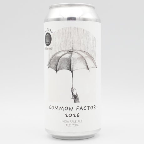 This is a can of Factory Brewing / Track / Polly's / Two Flints / Rivington / Cloudwater / Verdant / Left Handed Giant / Beak - Common Factor (2026) - 7.3% (440ml). It is a IPA craft beer available to buy from Ghost Whale, voted London's best craft beer shop.